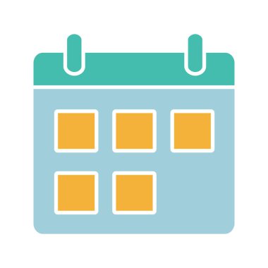 Takvim glif renk simgesi. Vektör çizim