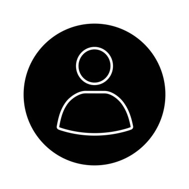 Kullanıcı hesabı daire glif simgesi. İzole vektör çizim