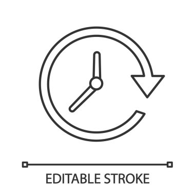 Saat düğmesini doğrusal simgesi güncelleştirin. Düzenlenebilir darbesiyle çizim vektör izole anahat