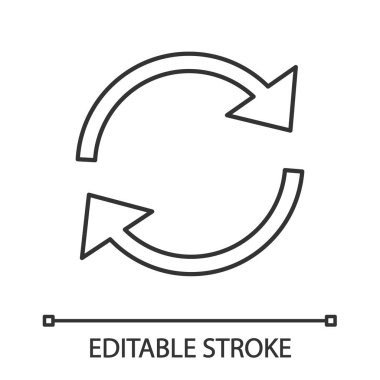 OK düğme doğrusal simgesi güncelleştirin. Düzenlenebilir darbesiyle çizim vektör izole anahat