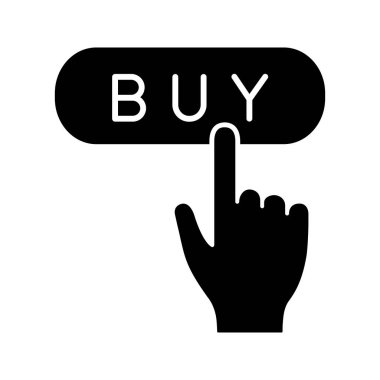 el satın düğme glif simgesine basarak. İzole vektör çizim