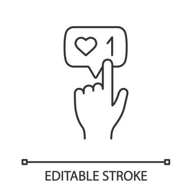 sayaç düğme doğrusal simgesi gibi basarak ver. İnce hat illüstrasyon.