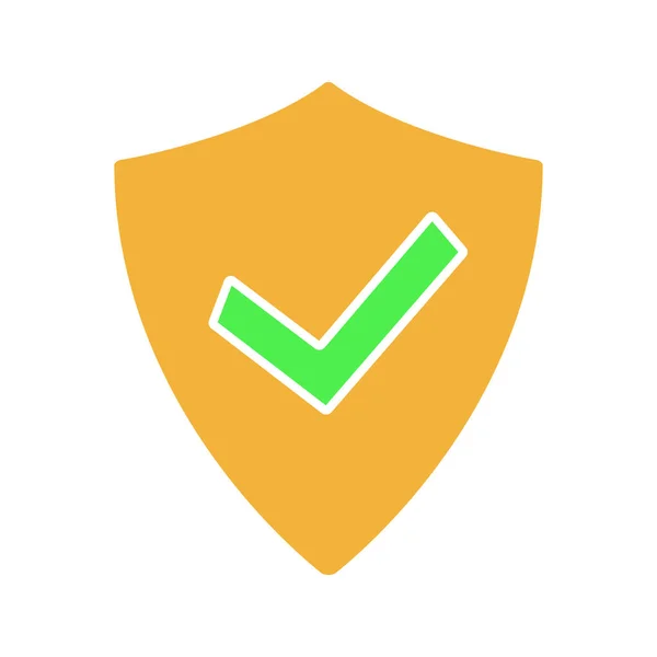 Verifiziertes Benutzer Glyphen Farbsymbol Antivirus Programm Emblem Vektorillustration — Stockvektor