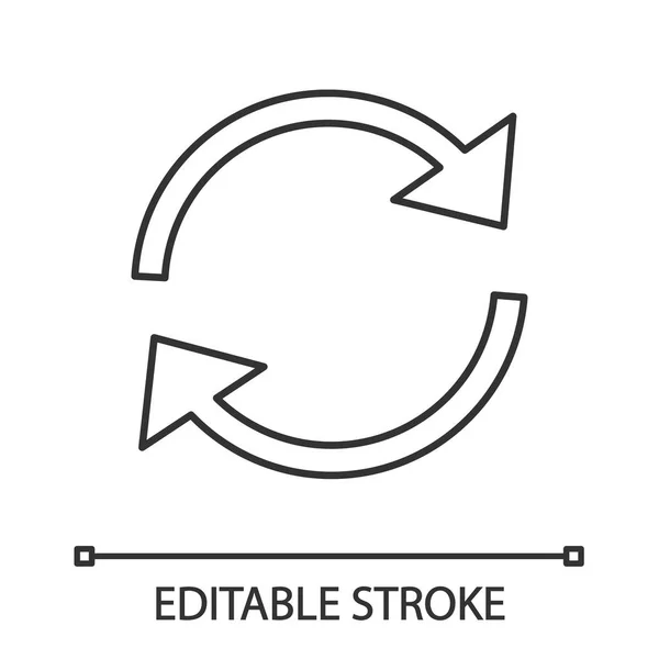 Actualizar Flechas Botón Icono Lineal Dibujo Contorno Aislado Vectorial Con — Vector de stock