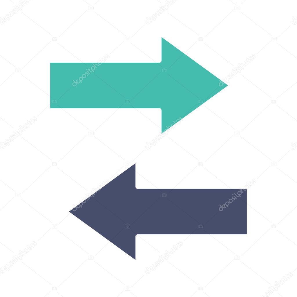 Horizontal swap glyph color icon. Vector illustration