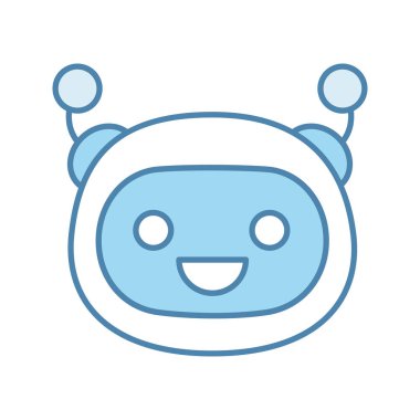 Robot emoji renk simgesi gülüyor. 