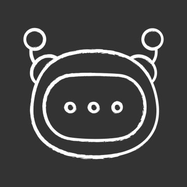 Sohbet etmek ileti tebeşir simgesi, yapay konuşma varlık. 