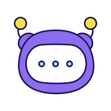 Sohbet etmek ileti renk simgesi beyaz arka plan üzerinde