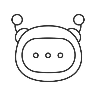 Sohbet etmek ileti doğrusal simgesi beyaz arka plan üzerinde