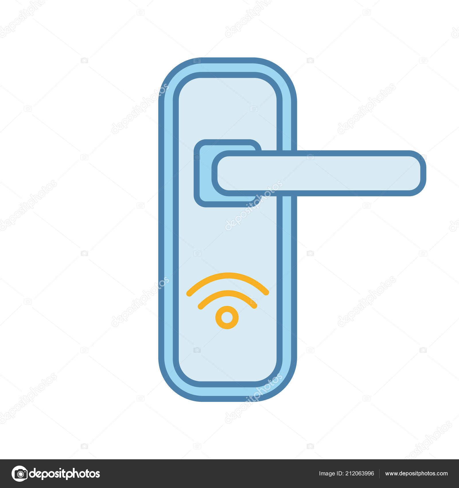 Nfc Door Lock Color Icon Stock Vector C Bsd 212063996