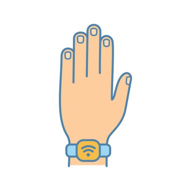 NFC bilezik renk simgesi beyaz arka plan üzerinde