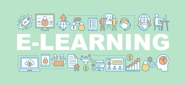 Word kavramları afiş öğrenme elektronik.