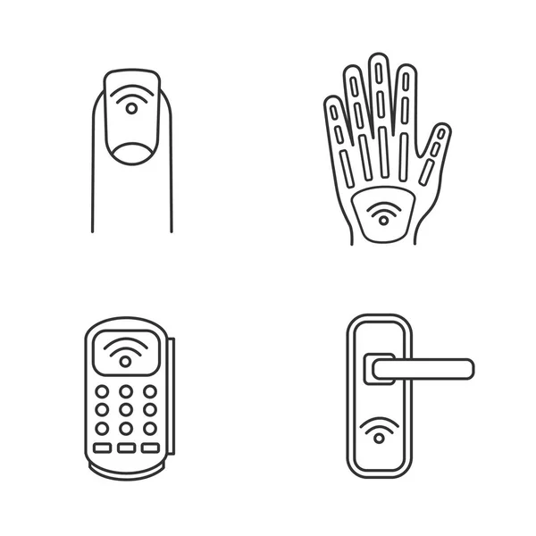 Nfc Teknolojisi Doğrusal Icons Set — Stok Vektör