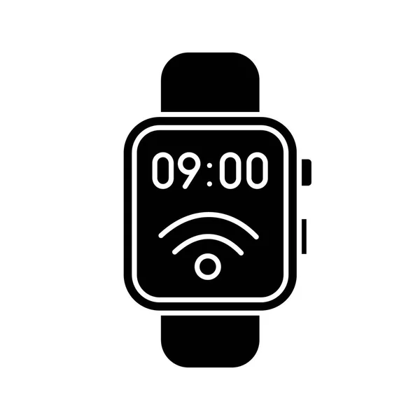 Nfc Smartwatch Icono Glifo Sobre Fondo Blanco — Archivo Imágenes Vectoriales