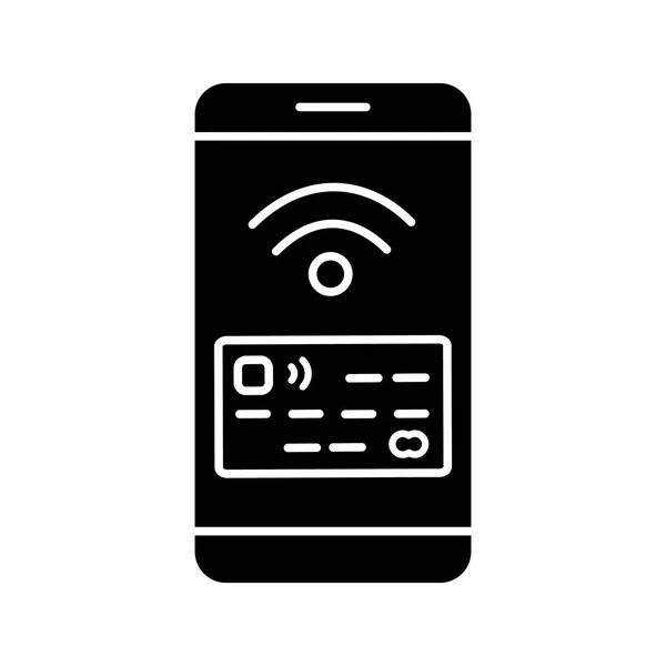 Nfc Smartphone Signal Glyph Icon — Stock Vector