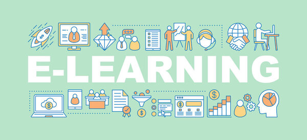 Electronic learning word concepts banner.
