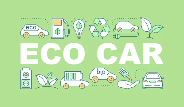 Eco Auto Word Concepten Banner — Stockvector