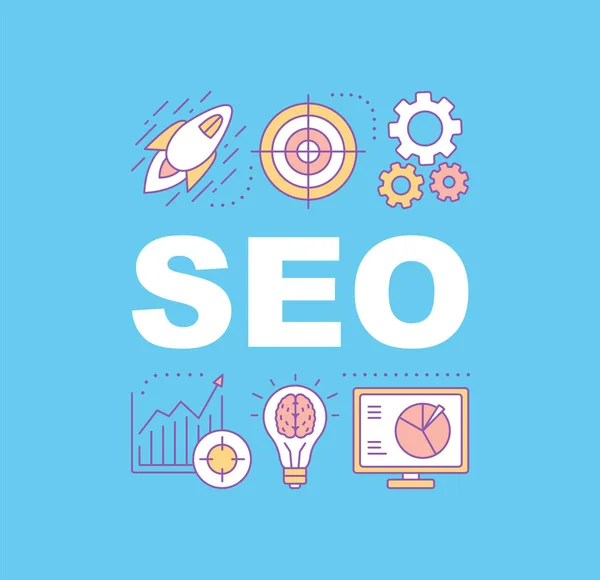 Seo Palavra Conceitos Banner Search Engine Optimization — Vetor de Stock