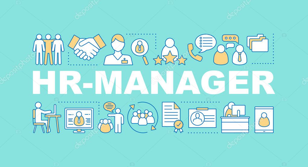 HR management word concepts banner. 
