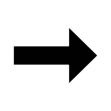 İleri ok glif simgesi, sağ ok. 