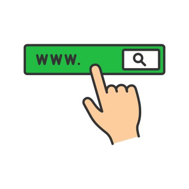 Arama çubuğu renkli düğme simgesi