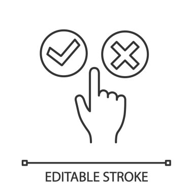 Kabul ve düğmeleri doğrusal simgesi düşüş.
