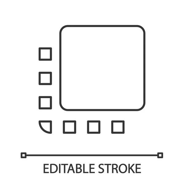 Icono Lineal Botón Botón Frontal Sobre Fondo Blanco — Vector de stock