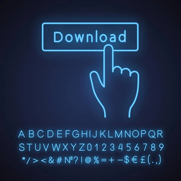 Download Taste Auf Neonlicht Symbol Klicken — Stockvektor