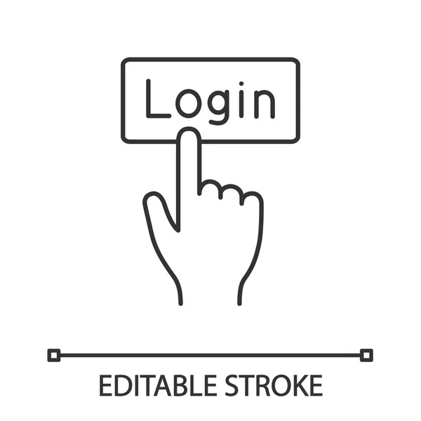 ログイン ボタンが白の背景の線形アイコンをクリックします — ストックベクタ