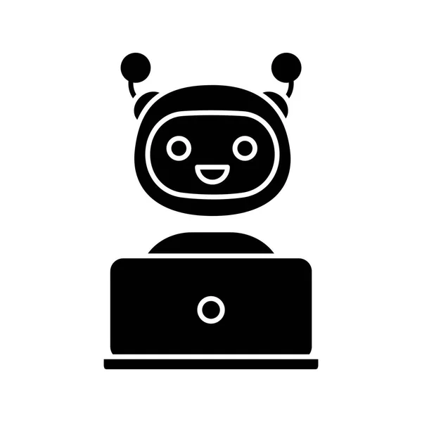 Chatbot Glifów Ikona Usługi Cyfrowe Wsparcia — Wektor stockowy