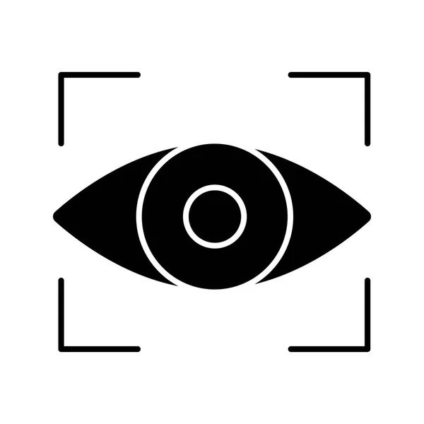 Icono Del Glifo Exploración Retina Identificación Biométrica — Vector de stock
