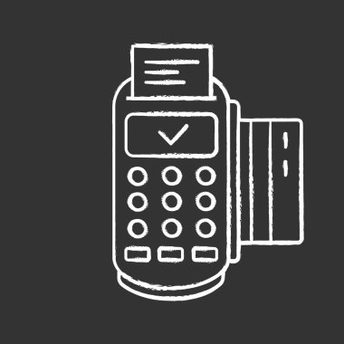 Başarılı Pos terminal hareket tebeşir simgesi. 