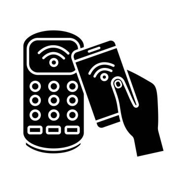 NFC smartphone ödeme glif simgesi. 