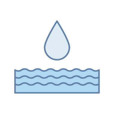 Su enerji renk simgesi beyaz arka plan üzerinde