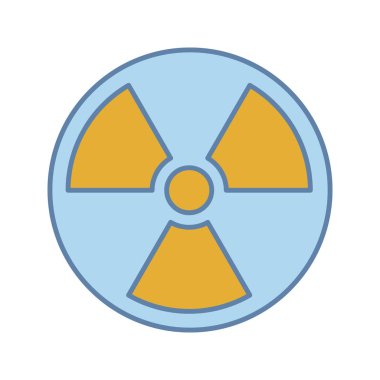Nükleer enerji renk simgesi beyaz arka plan üzerinde