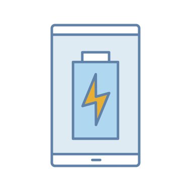 Akıllı telefon pil şarj renk simgesi. 