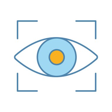 Retina taraması renk simgesi, göz tarama.