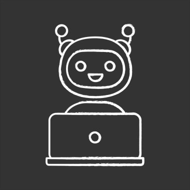 Sohbet etmek tebeşir simgesi, sanal asistan. 