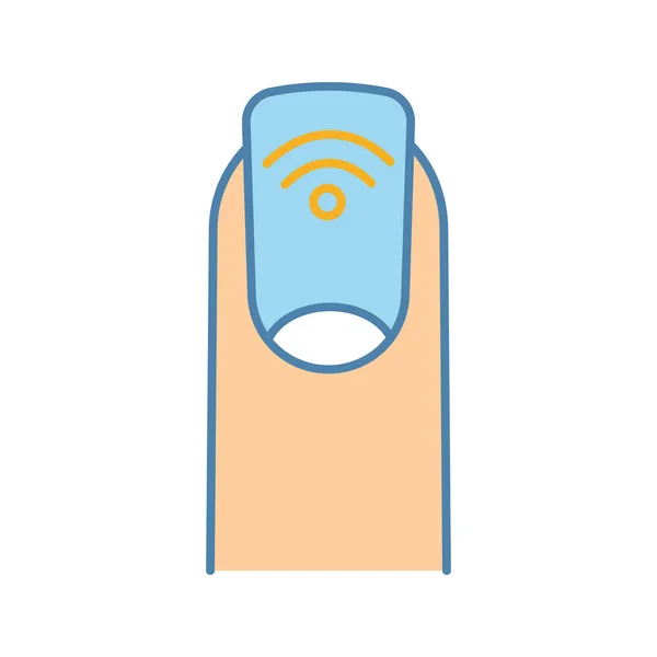 Nfc Manicure Color Icon Kontaktlose Technologie — Stockvektor
