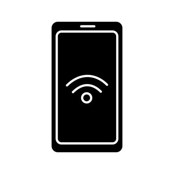 Nfc Smartphone Σήμα Γλύφου Εικονίδιο — Διανυσματικό Αρχείο