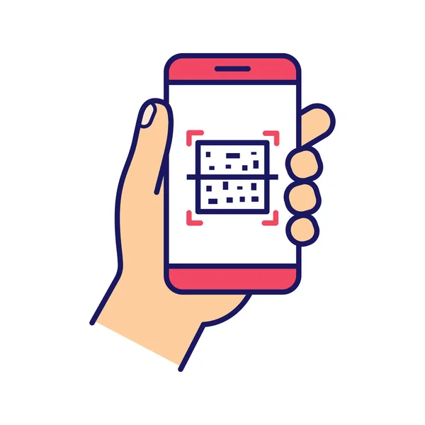 Código Ícone Cor Scanner Smartphone —  Vetores de Stock