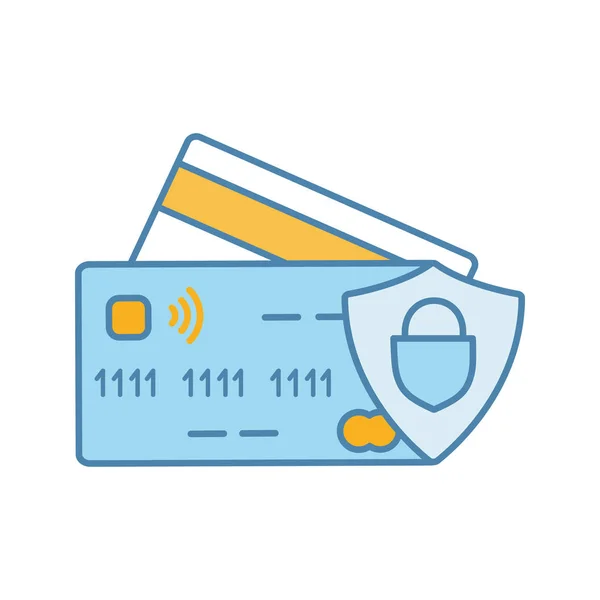 Nfc Tarjeta Crédito Icono Color Pago Sin Efectivo — Vector de stock