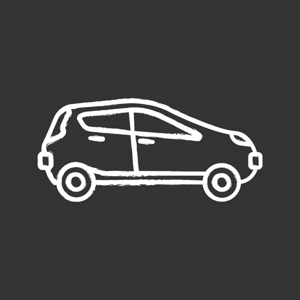 Εικονίδιο Αυτοκινήτου Πλευρά Άποψη Κιμωλία Μαύρο Φόντο — Διανυσματικό Αρχείο