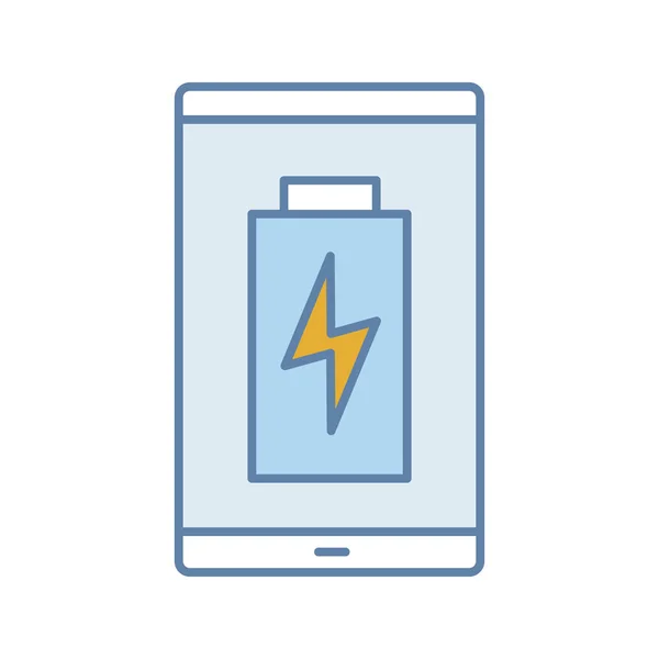 Ikona Kolor Ładowania Baterii Smartfonu — Wektor stockowy