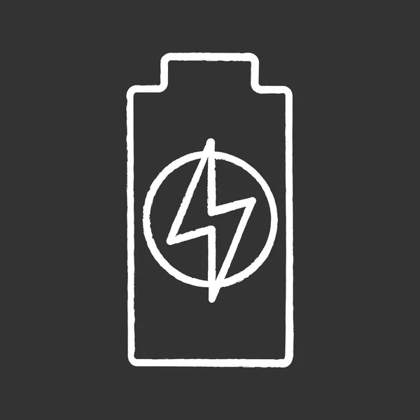 Battery Charging Chalk Icon Black Background — Stock Vector