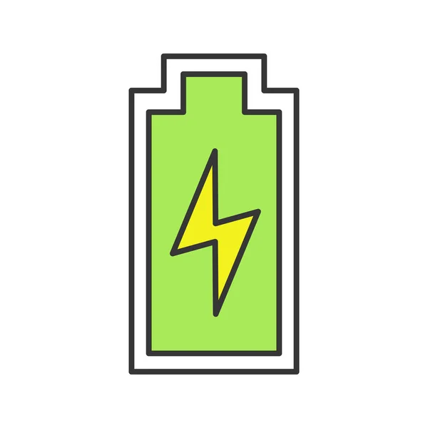 Ikona Ładowania Baterii Kolor Białym Tle — Wektor stockowy