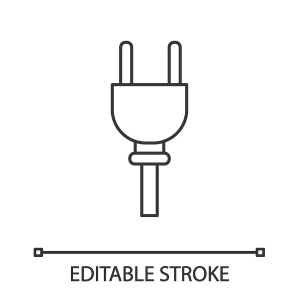 Power Cable Plug Contour Symbol — Stock Vector