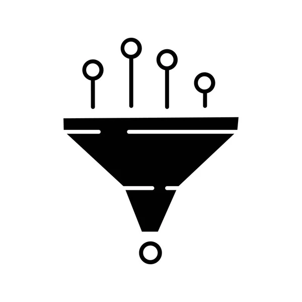 Datenfilterung Und Strukturierung System Glyph Symbol — Stockvektor