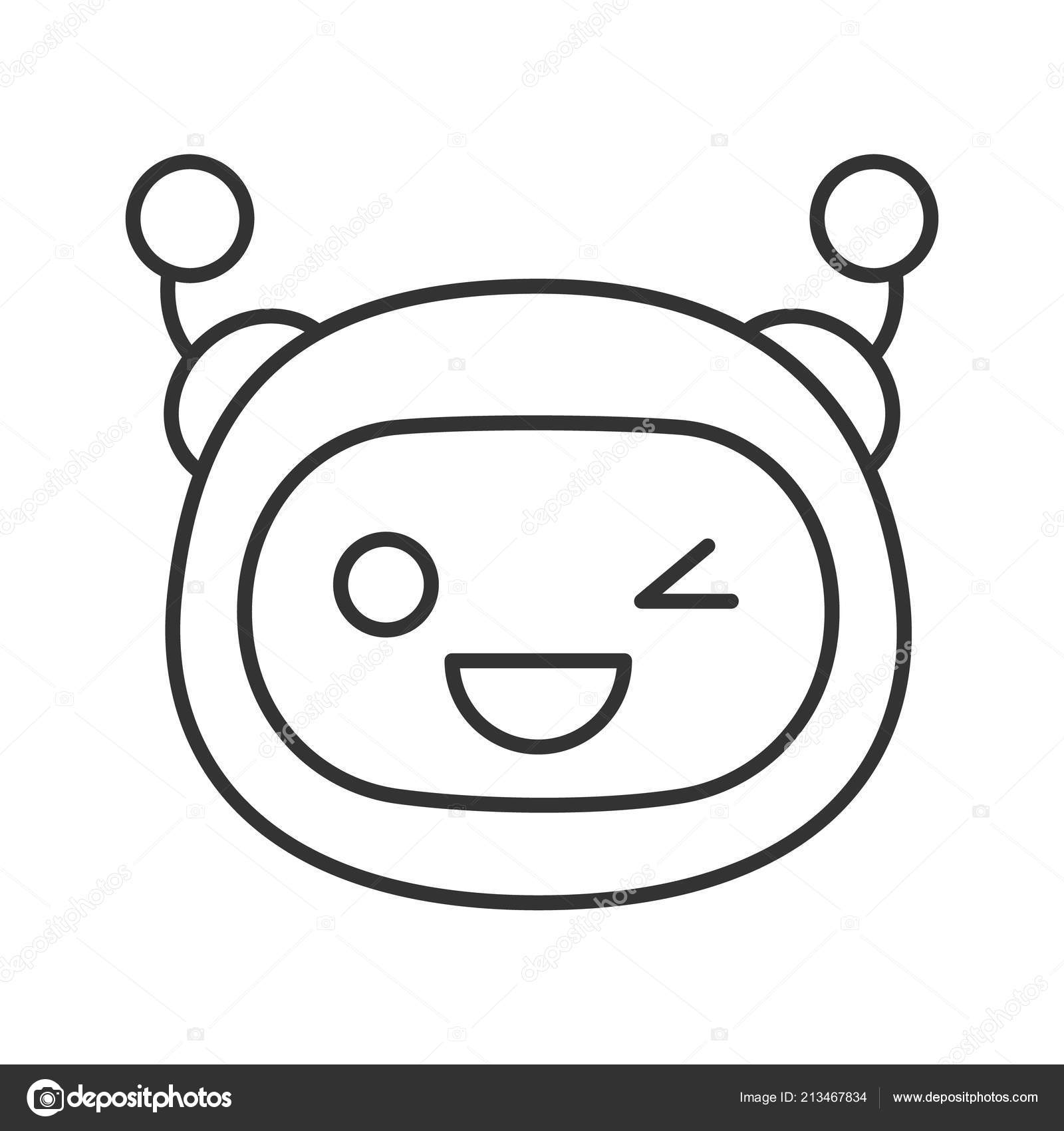 Scared smile linear icon stock vector. Illustration of outline