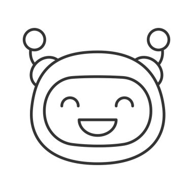 Robot emoji doğrusal simgesi gülüyor. 